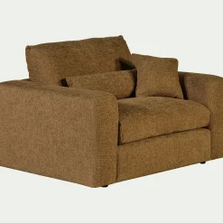 Fauteuil*alinea Fauteuil fixe en tissu chenille - Jaune argan