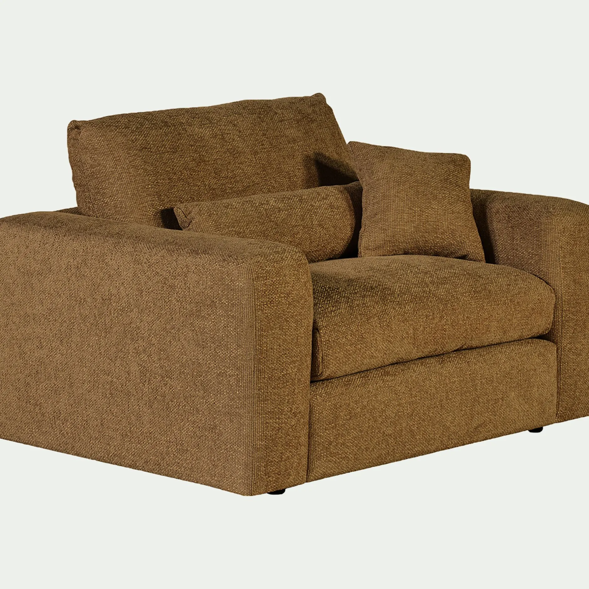 Fauteuil*alinea Fauteuil fixe en tissu chenille - Jaune argan