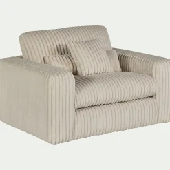 Fauteuil|Petit Canapé*alinea Fauteuil fixe en tissu côtelé - ventoux Blanc