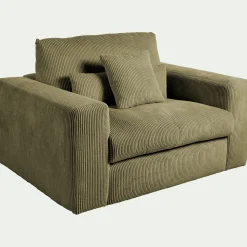 Fauteuil*alinea Fauteuil fixe en velours côtelé - cèdre Vert
