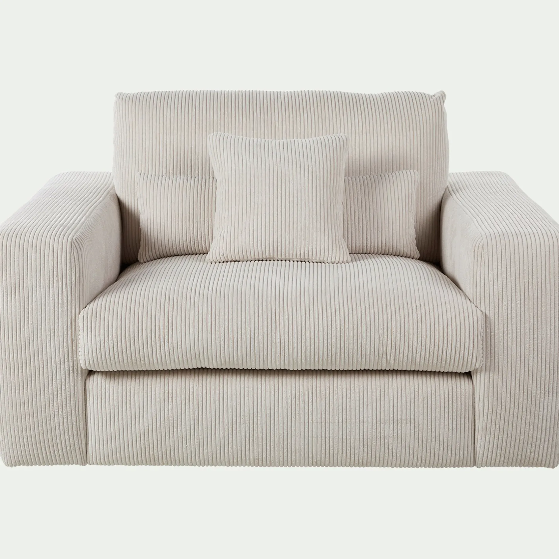 Fauteuil*alinea Fauteuil fixe en velours côtelé - roucas Beige