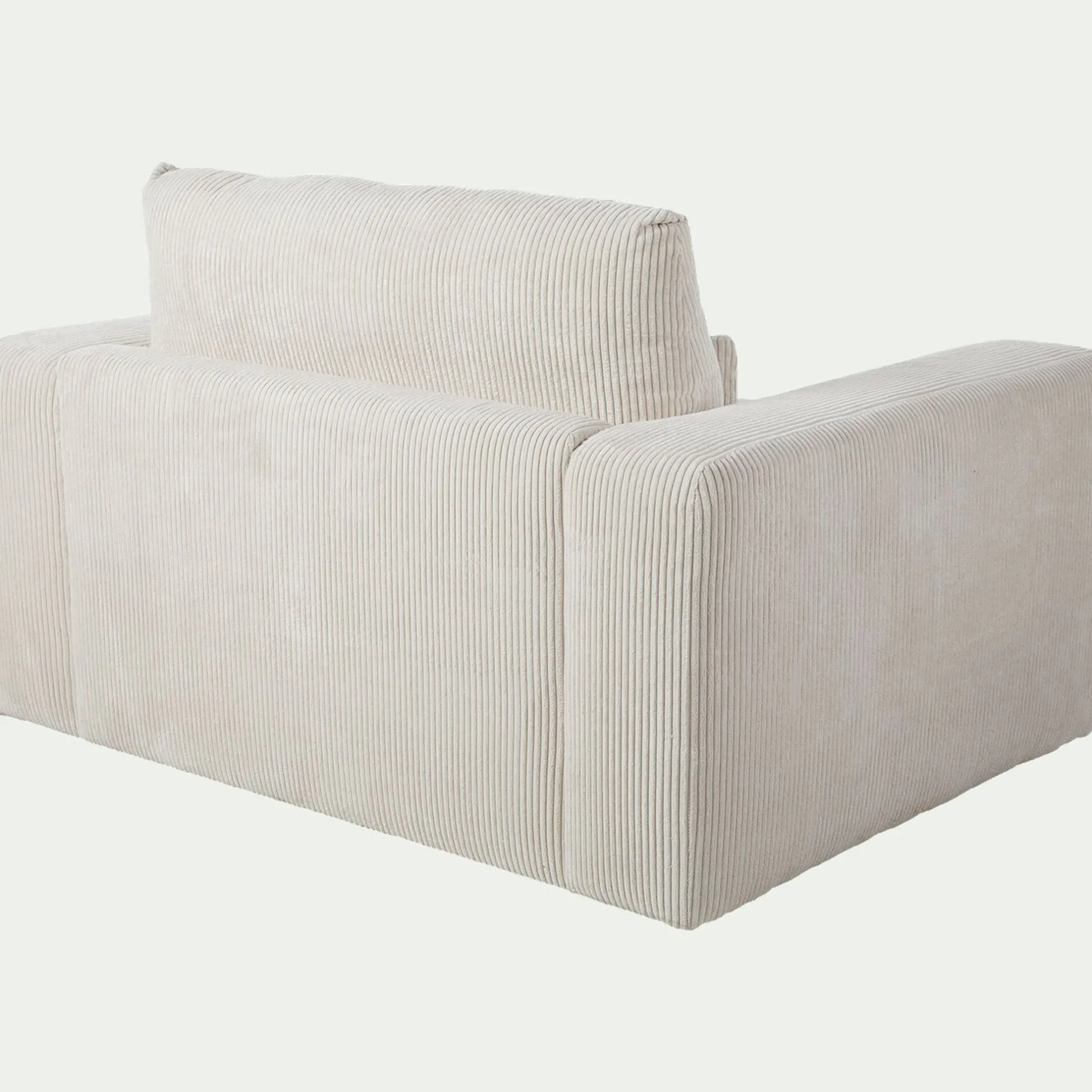 Fauteuil*alinea Fauteuil fixe en velours côtelé - roucas Beige