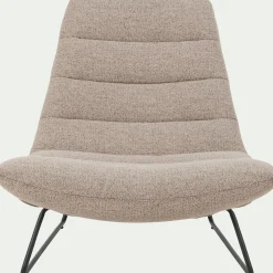Fauteuil*alinea Fauteuil incurvé en tissu et métal - Beige