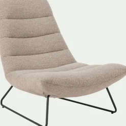 Fauteuil*alinea Fauteuil incurvé en tissu et métal - Beige