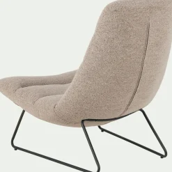 Fauteuil*alinea Fauteuil incurvé en tissu et métal - Beige