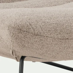 Fauteuil*alinea Fauteuil incurvé en tissu et métal - Beige