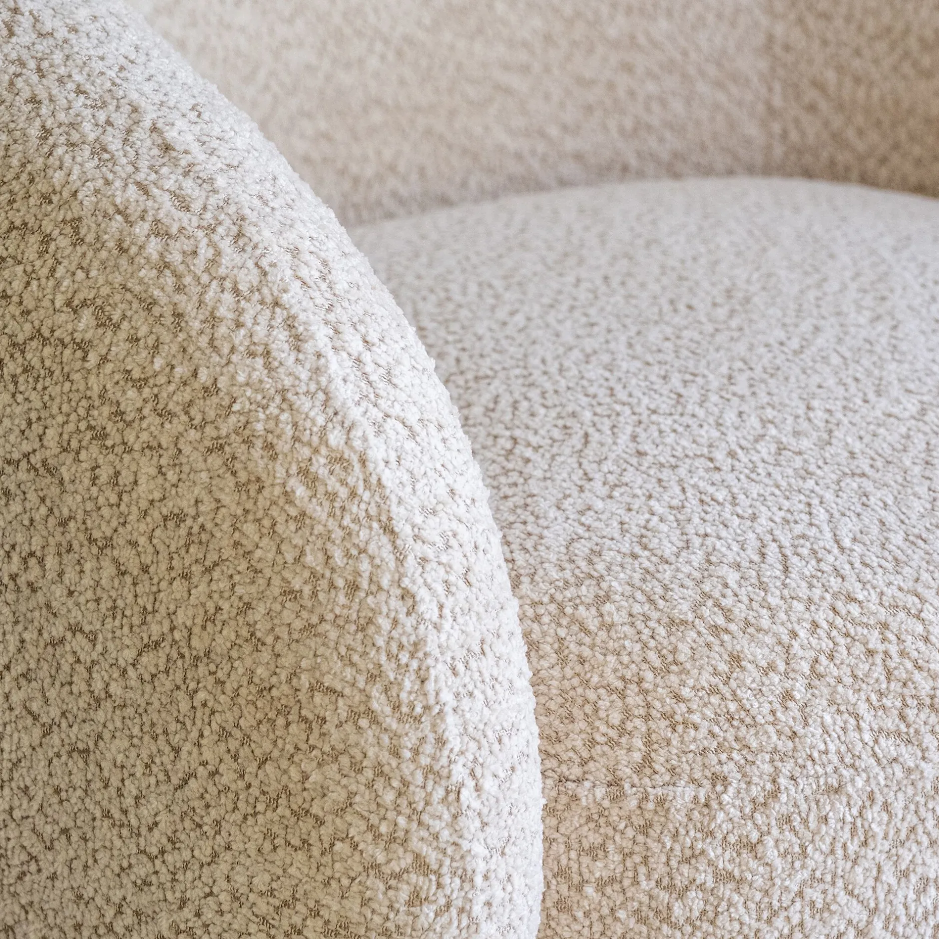 Fauteuil*alinea Fauteuil pivotant en tissu bouclette - Beige