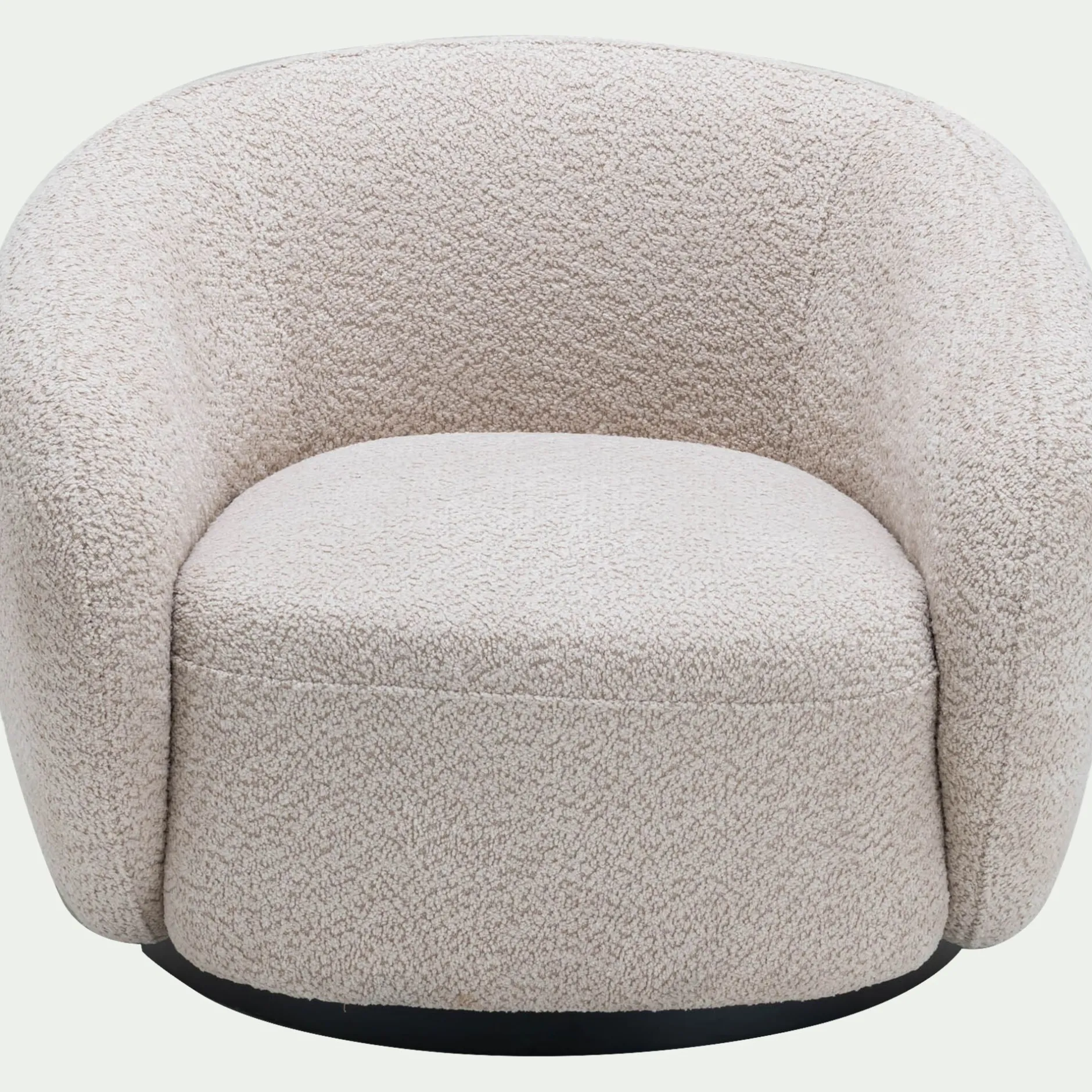 Fauteuil*alinea Fauteuil pivotant en tissu bouclette - Beige