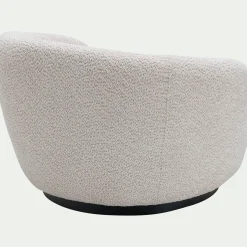 Fauteuil*alinea Fauteuil pivotant en tissu bouclette - Beige