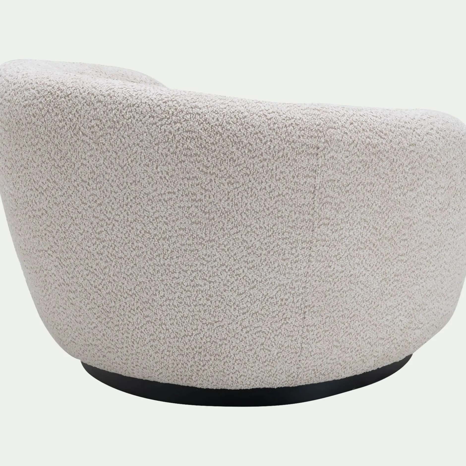 Fauteuil*alinea Fauteuil pivotant en tissu bouclette - Beige