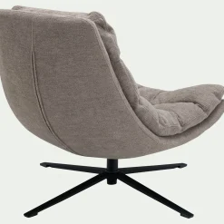 Fauteuil*alinea Fauteuil pivotant en tissu - taupe Gris