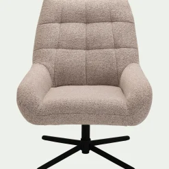 Fauteuil*alinea Fauteuil pivotant en tissu boulette - Beige