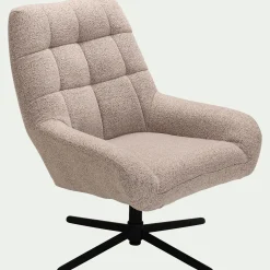 Fauteuil*alinea Fauteuil pivotant en tissu boulette - Beige
