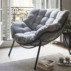 Pouf Exterieur|Fauteuil De Jardin*alinea Fauteuil relax en tissu - borie Gris