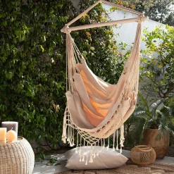 Pouf Exterieur|Fauteuil Suspendu*alinea Fauteuil suspendu en polycoton - nèfle Beige