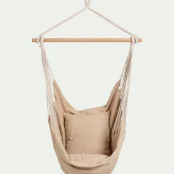 Pouf Exterieur|Fauteuil Suspendu*alinea Fauteuil suspendu motif losange en polycoton - Beige