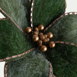 Suspension De Noël|Décoration À Suspendre*alinea Fleur à clip en feutre 23x21cm - Vert