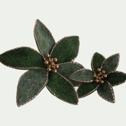 Suspension De Noël|Décoration À Suspendre*alinea Fleur à clip en feutre 23x21cm - Vert