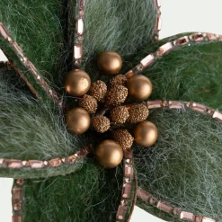 Suspension De Noël|Décoration À Suspendre*alinea Fleur à clip en feutre 14x12cm - Vert