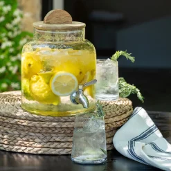Pichet, Bouteille En Verre Et Carafe|Vaisselle Petit Déjeuner*alinea Fontaine à boisson en verre 3,5l - Transparent