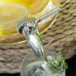 Pichet, Bouteille En Verre Et Carafe|Vaisselle Petit Déjeuner*alinea Fontaine à boisson en verre 3,5l - Transparent