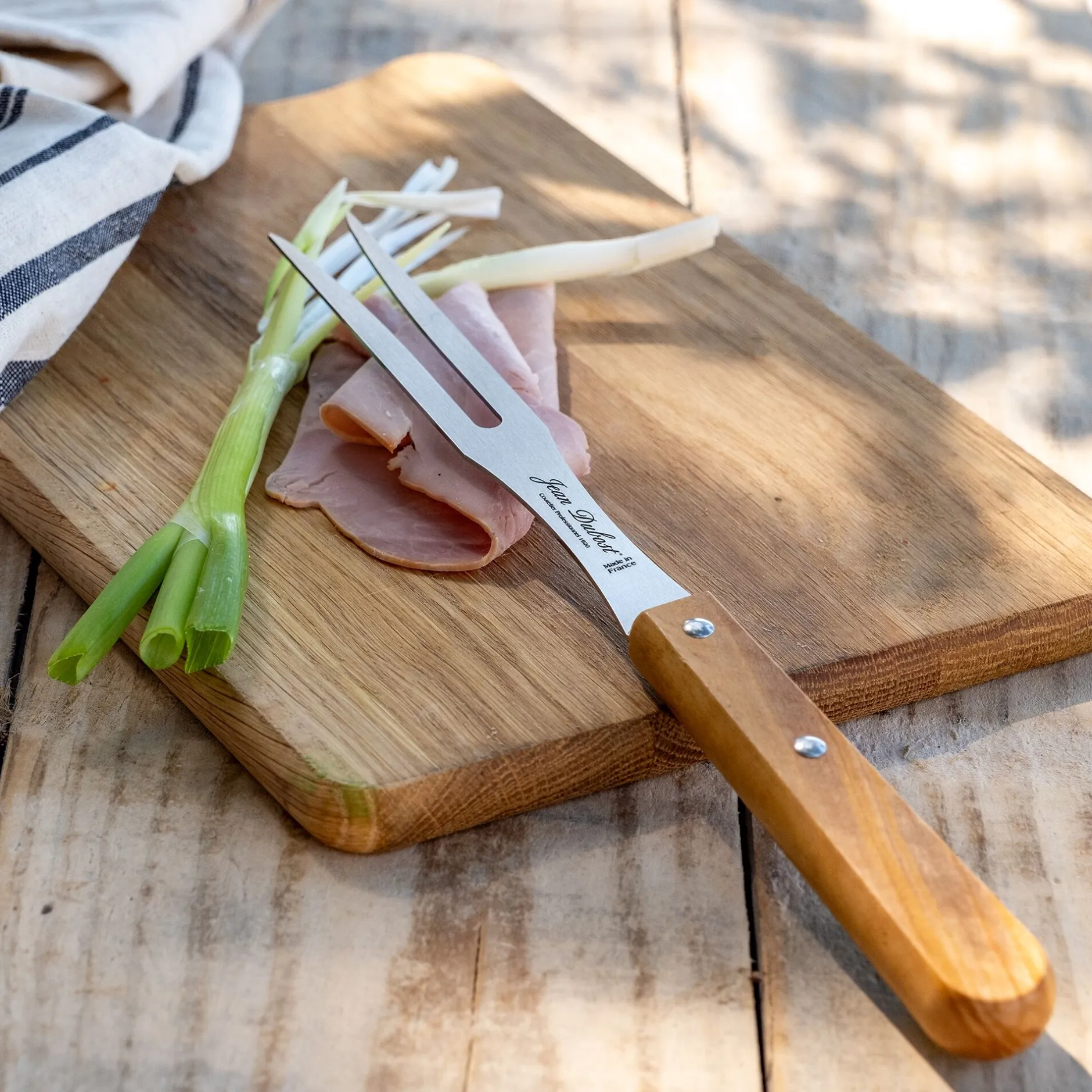 Couteau De Cuisine*alinea Fourchette à découper en inox et bois d'olivier - naturel