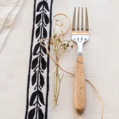 Couvert De Table*alinea Fourchette en inox et manche en bois de hêtre - Naturel