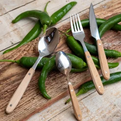 Couvert De Table*alinea Fourchette en inox et manche en bois de hêtre - Naturel