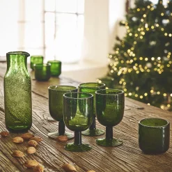 Verre À Eau|Verre Et Carafe De Noël*alinea Gobelet en verre bullé 26cl - avocado Vert