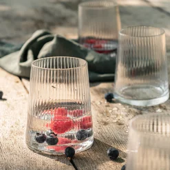 Verre À Eau*alinea Gobelet en verre strié 39cl - Transparent