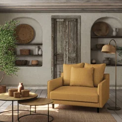 Fauteuil|Petit Canapé*alinea Grand fauteuil fixe en tissu monclar - argan Jaune