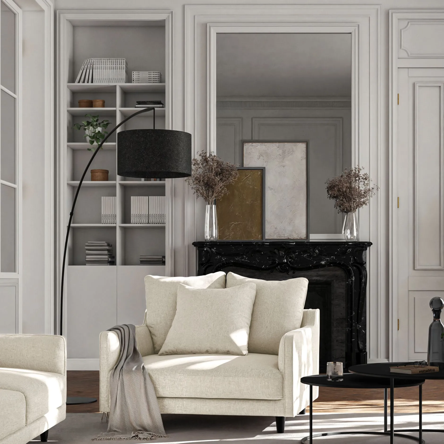 Fauteuil|Petit Canapé*alinea Grand fauteuil fixe en tissu genesis - Blanc ventoux