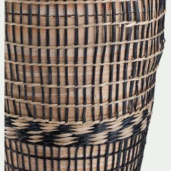 Vase*alinea Grand vase en bambou et jonc de mer tressé H84cm - Noir