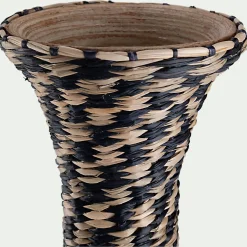 Vase*alinea Grand vase en bambou et jonc de mer tressé H84cm - Noir