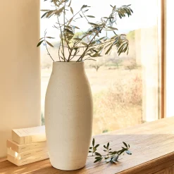 Vase*alinea Grand vase en grès moucheté H45cm - Blanc