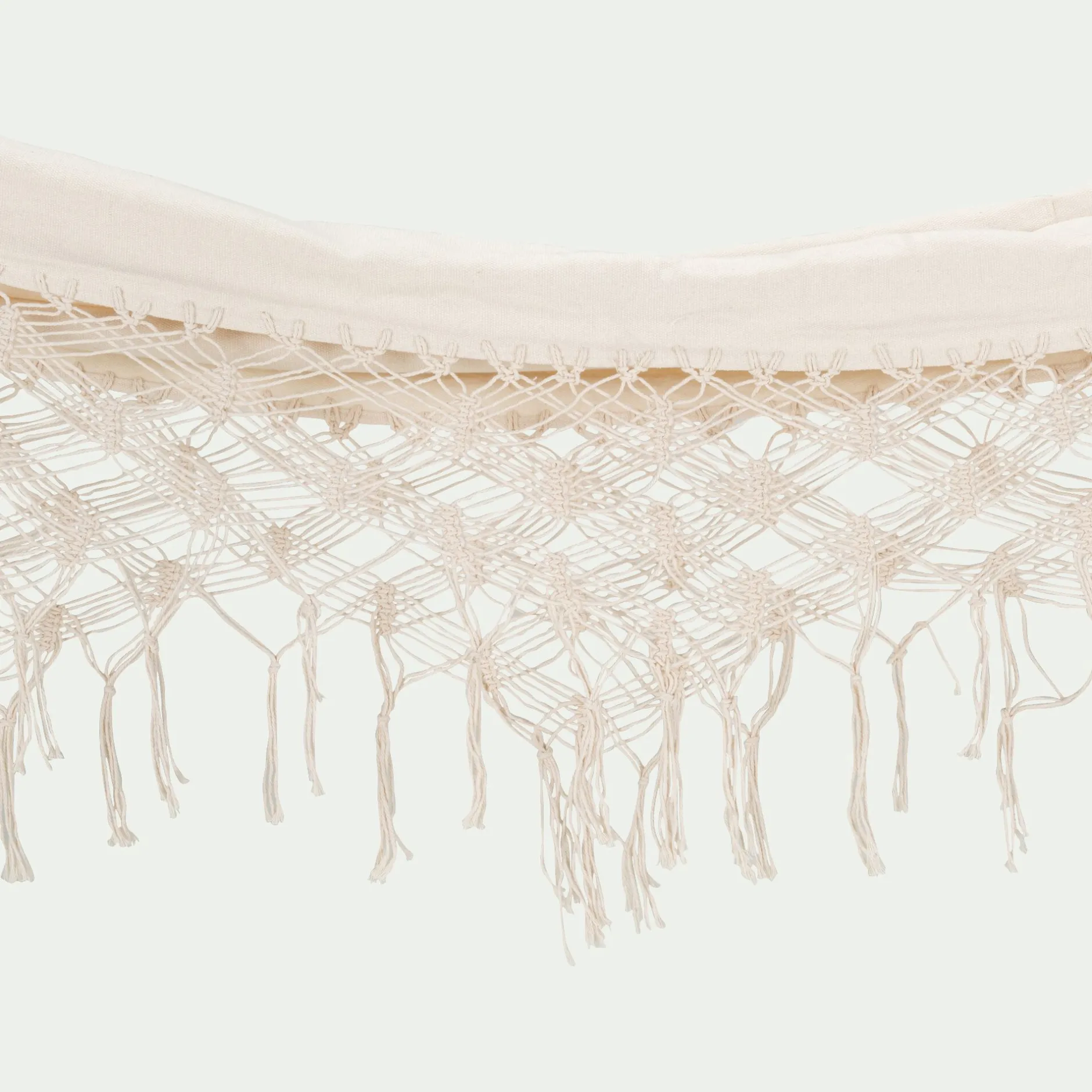 Hamac*alinea Hamac en coton avec finition en macramé - blanc ventoux