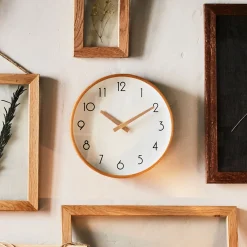 Horloge*alinea Horloge en bois de hêtre D26cm - naturel Blanc