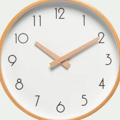 Horloge*alinea Horloge en bois de hêtre D26cm - naturel Blanc