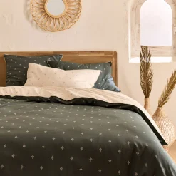 Housse De Couette*alinea Housse de couette à motifs 240x220cm en coton - Vert