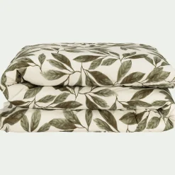 Housse De Couette*alinea Housse de couette en coton motif végétal 240x220cm - Vert