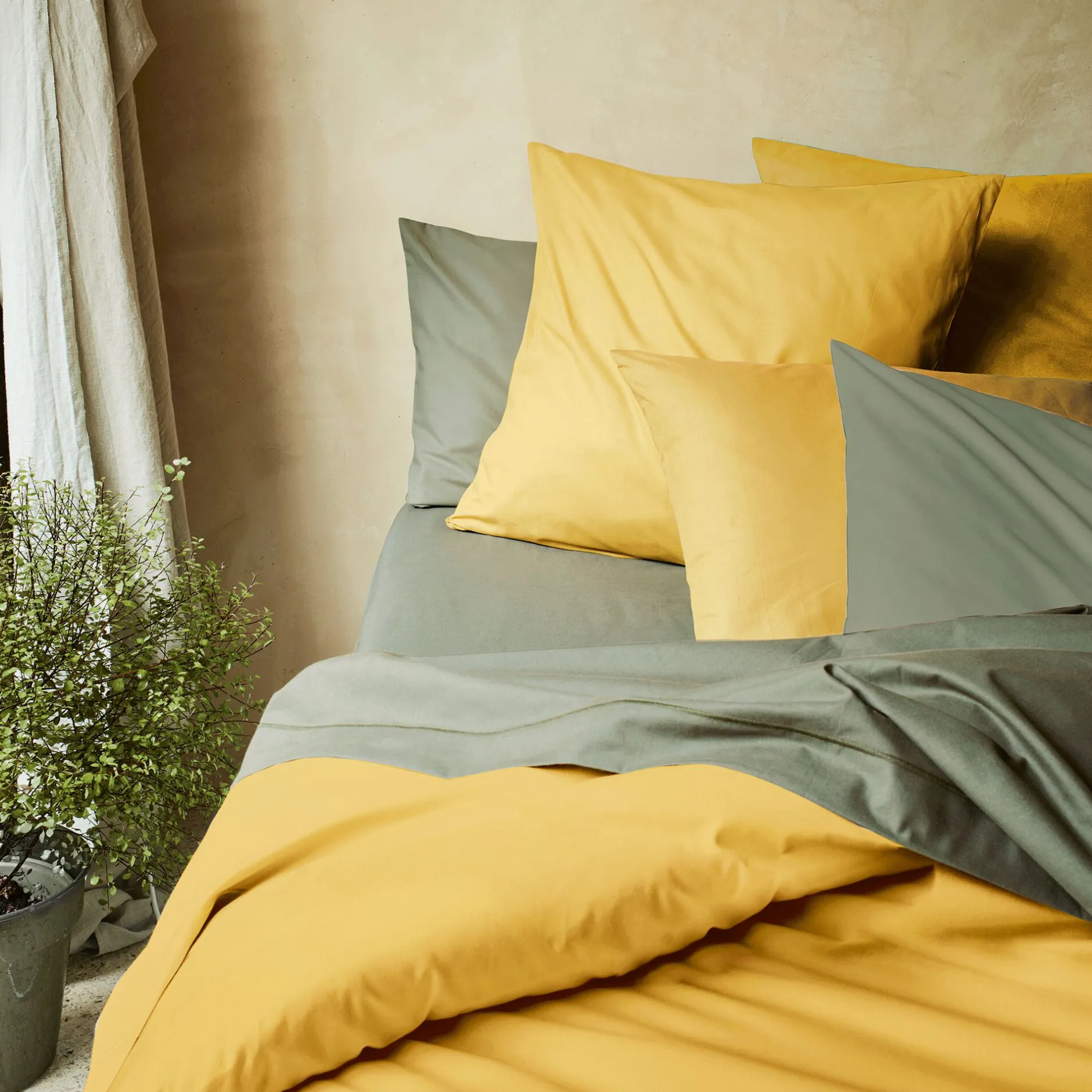 Housse De Couette*alinea Housse de couette en coton - genet 240x220cm Jaune