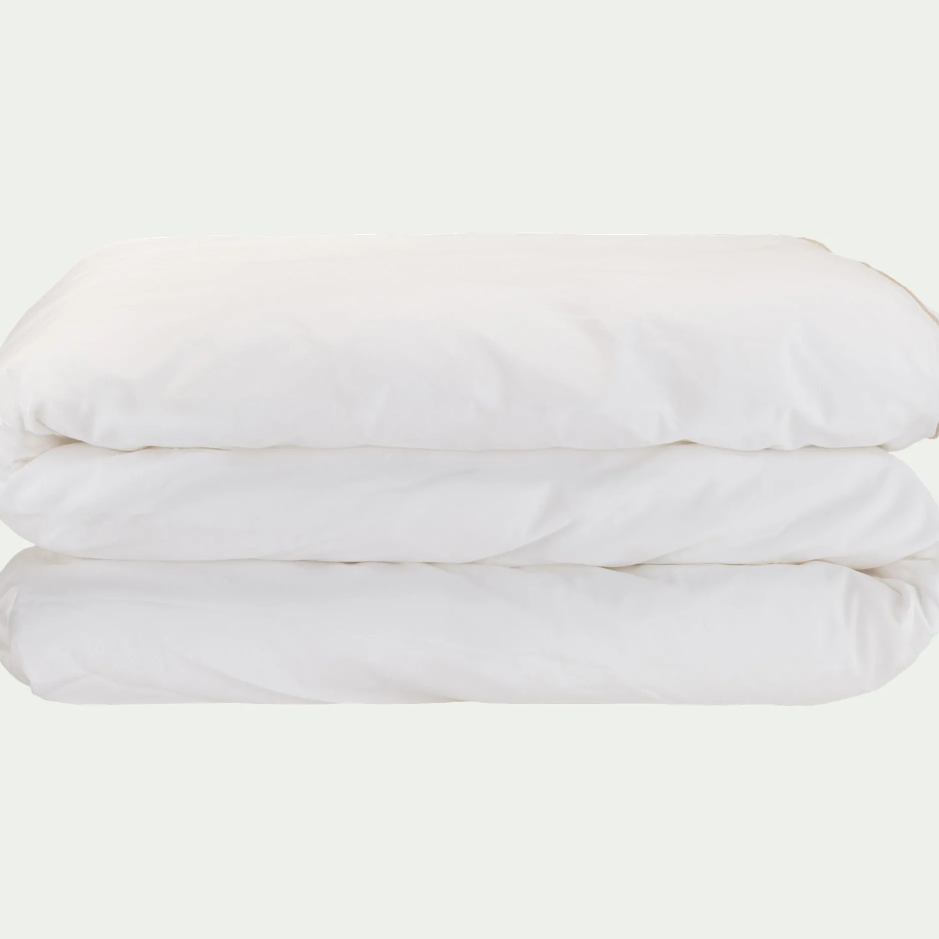 Housse De Couette*alinea Housse de couette en percale de coton 260x240cm liseré tressé beige alpilles - Blanc