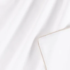 Housse De Couette*alinea Housse de couette en percale de coton 260x240cm liseré tressé beige alpilles - Blanc