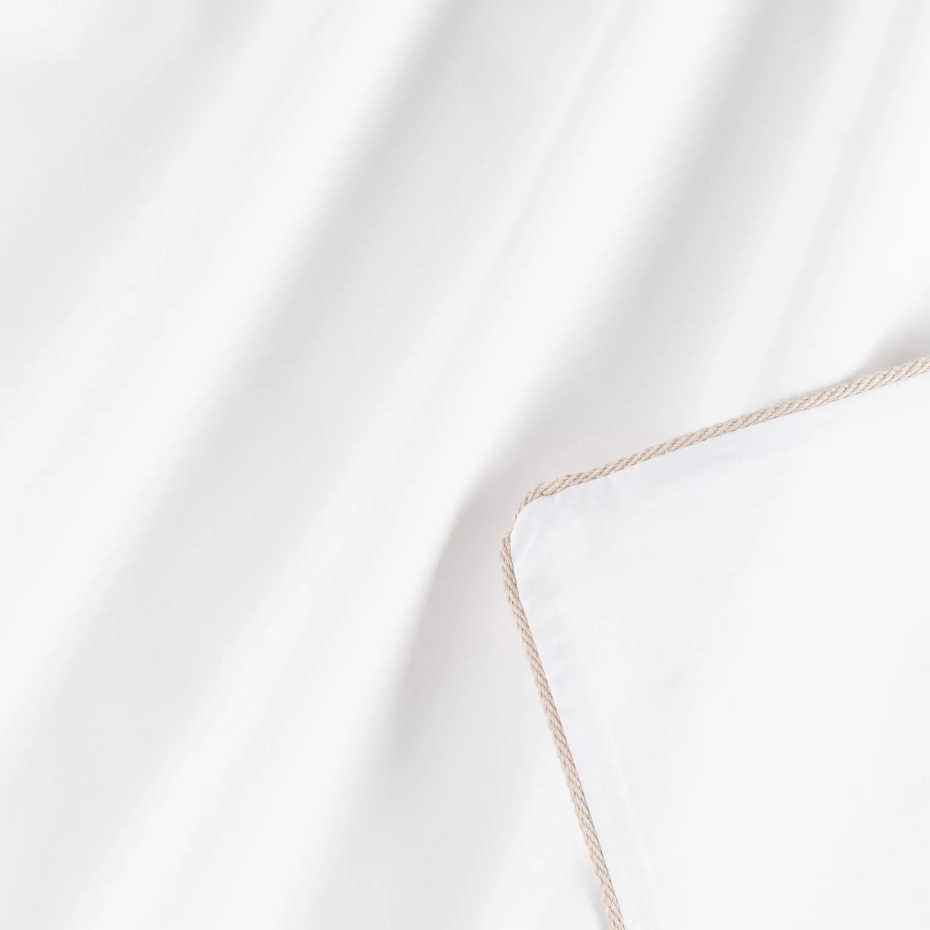 Housse De Couette*alinea Housse de couette en percale de coton 260x240cm liseré tressé beige alpilles - Blanc