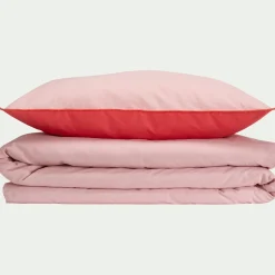 Bureau Enfant|Linge De Lit Enfant*alinea Housse de couette enfant 140x200cm et 1 taie d'oreiller 63x63cm en coton - Rose