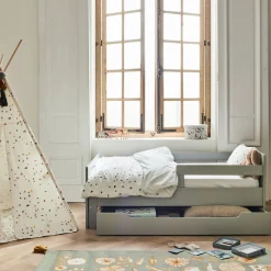 Bureau Enfant|Linge De Lit Enfant*alinea Housse de couette enfant 120x140cm et 1 taie d'oreiller 35x45cm - motifs cabanes Blanc