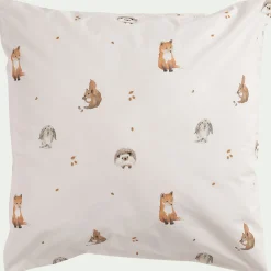 Bureau Enfant|Linge De Lit Enfant*alinea Housse de couette enfant 140x200cm et 1 taie d'oreiller 63x63cm motif animaux en coton - Blanc