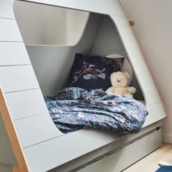 Bureau Enfant|Linge De Lit Enfant*alinea Housse de couette enfant 140x200cm et 1 taie d'oreiller 63x63cm - motifs bosquet nuit Bleu