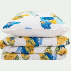 Bureau Enfant|Linge De Lit Enfant*alinea Housse de couette motif sormiou 140x200cm et 1 taie d'oreiller 63x63cm - Blanc