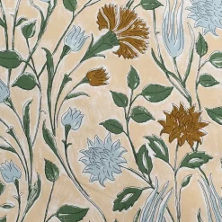 Parure De Lit*alinea Housse de couette 240x220cm et 2 taies d'oreiller 63x63cm en percale de coton motif floral - Bleu